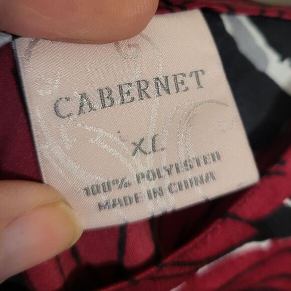 Cabernet Red and Black Long Sexy Silky Nightgown Lingerie, XL - Picture 5 of 5